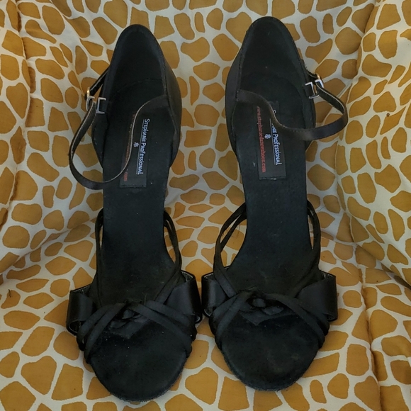 Stephanie Profesional Black Satin Ballroom Shoe - Picture 9 of 9